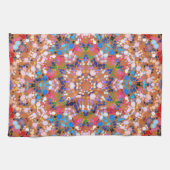 Dot Mandala Sinaasappel Blauw Roze en Wit Theedoek (Horizontaal)