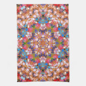 Dot Mandala Sinaasappel Blauw Roze en Wit Theedoek (Verticaal)