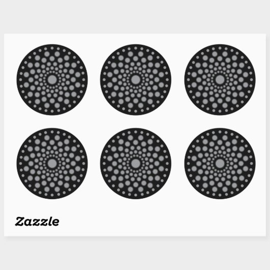Dot Mandala-Sjabloon Ronde Sticker (Vel)