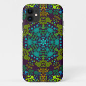 Dot Mandala Vloerblauw Geel en Roze Case-Mate iPhone Case (Achterkant)