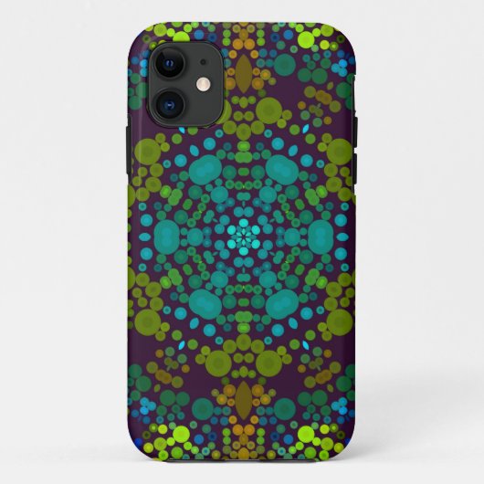 Dot Mandala Vloerblauw Geel en Roze Case-Mate iPhone Case (Achterkant)