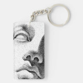 Dot Matrix Kunst: Klassiek Marmeren Gezicht Sleutelhanger (achterkant)