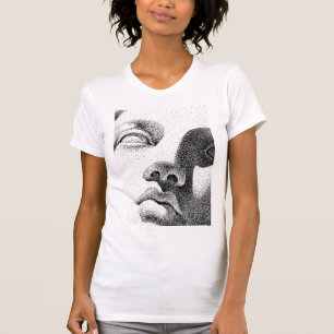 Dot Matrix Kunst: Klassiek Marmeren Gezicht T-shirt