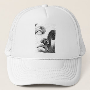 Dot Matrix Kunst: Klassiek Marmeren Gezicht Trucker Pet