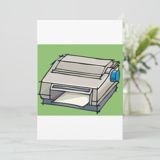 Dot Matrix Printer Invitations Kaart (Staand voorkant)