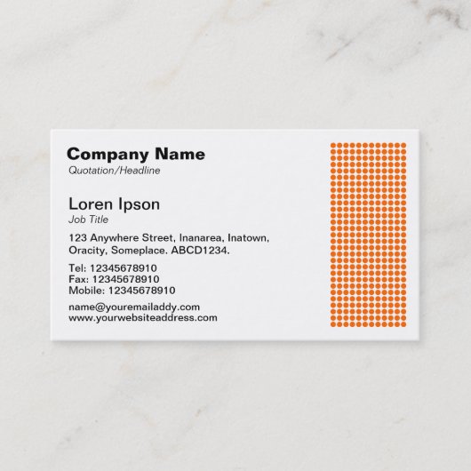 Dot Motif - Oranje Visitekaartje (Voorkant)