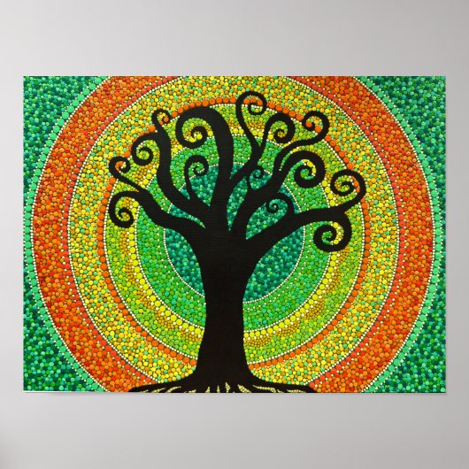 Dot Painting Bild "Lebensbaum" Poster (Voorkant)