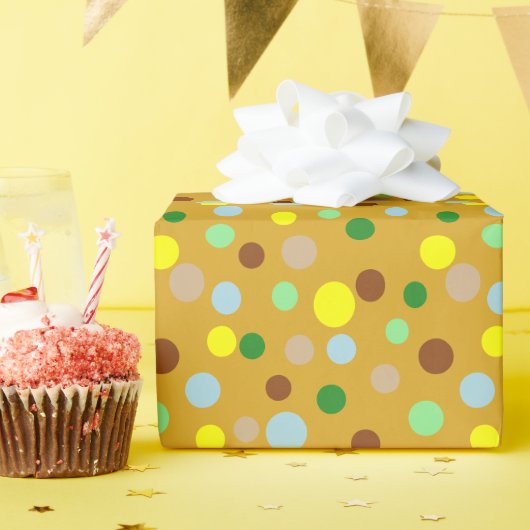 Dot Parade natuurlijke kleuren Cadeaupapier (Verjaardagsfeest)