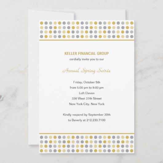 Dot Pattern Bedrijfs/BedrijfsUitnodiging - Kaart (Voorkant)