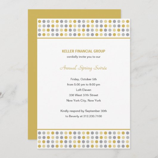 Dot Pattern Bedrijfs/BedrijfsUitnodiging - Kaart (Voorkant / Achterkant)