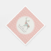 Dot Pattern Boho Floral Deer Antlers Roze Rozen Servet (Hoek)