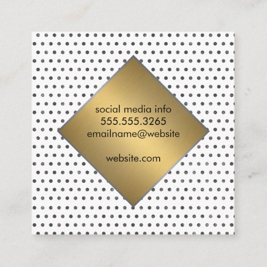 Dot Pattern Lux Vierkante Visitekaartje (Achterkant)