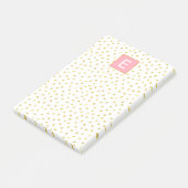Dot Pattern Monogram roze Gold Girly Post-it® Notes (Schuin)