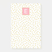 Dot Pattern Monogram roze Gold Girly Post-it® Notes (Voorkant)
