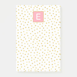 Dot Pattern Monogram roze Gold Girly Post-it® Notes