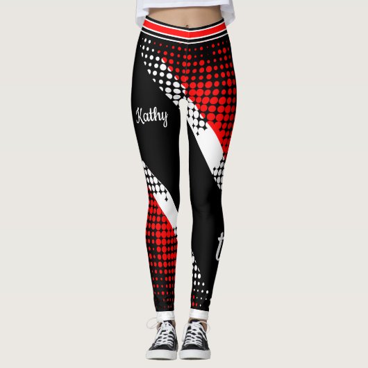 Dot Pattern Trinidad en Tobago Flag Leggings (Voorkant)
