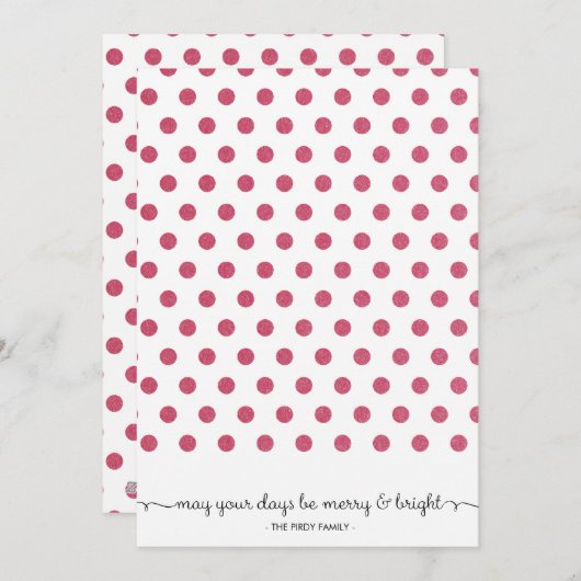 Dot Red Pattern Holiday Card Feestdagenkaart (Voorkant / Achterkant)