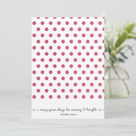Dot Red Pattern Holiday Card Feestdagenkaart (Staand voorkant)
