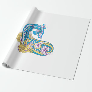 Dot, Sherpa Blue, Golden Sand Design Cadeaupapier