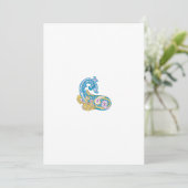 Dot, Sherpa Blue, Golden Sand Design Feestdagenkaart (Staand voorkant)