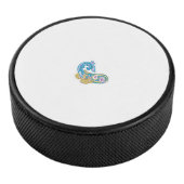 Dot, Sherpa Blue, Golden Sand Design Hockey Puck (3/4)