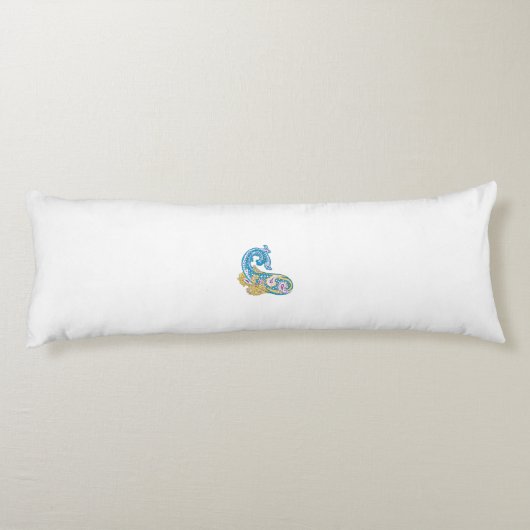 Dot, Sherpa Blue, Golden Sand Design Lichaamskussen (Achterkant)