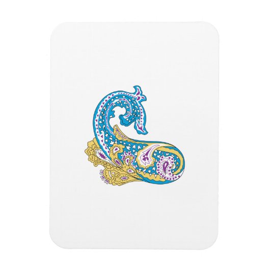 Dot, Sherpa Blue, Golden Sand Design Magneet (Verticaal)