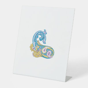 Dot, Sherpa Blue, Golden Sand Design Reclamebord Met Voetstuk