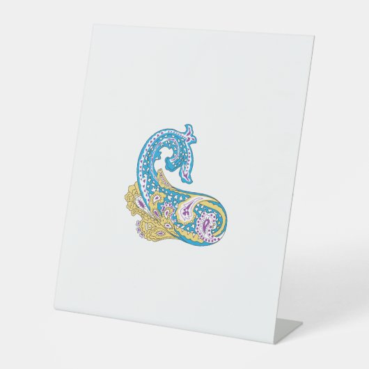 Dot, Sherpa Blue, Golden Sand Design Reclamebord Met Voetstuk (Voorkant)