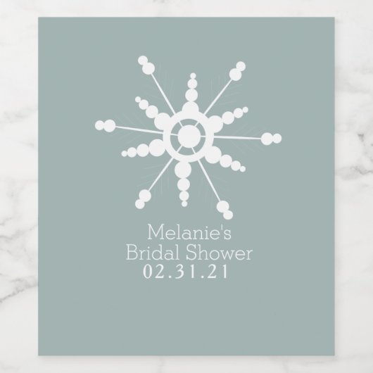 Dot Snowflake Wijn Etiket (Enkel label)