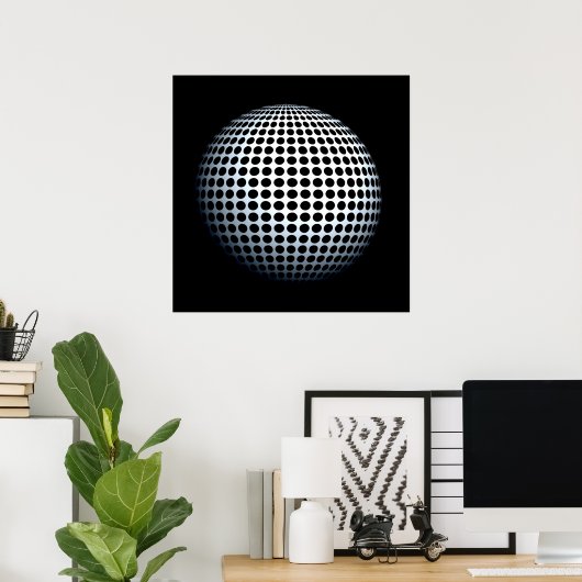 Dot Sphere op Art Poster (Thuiskantoor)