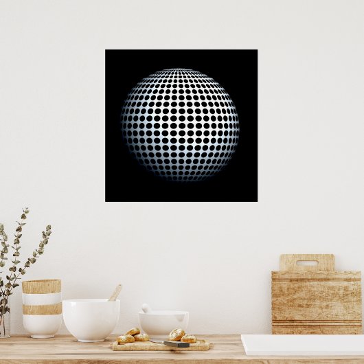 Dot Sphere op Art Poster (Keuken)