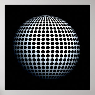 Dot Sphere op Art Poster