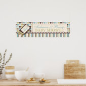 Dot & Stripe Baby shower Banner Boy Poster (Keuken)
