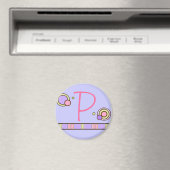 Dot & Stripes Monogrammed Magnet - paars (Insitu (Vaatwasser))