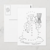 Dot to Dot Snowman Briefkaart (Voorkant / Achterkant)