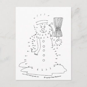 Dot to Dot Snowman Briefkaart