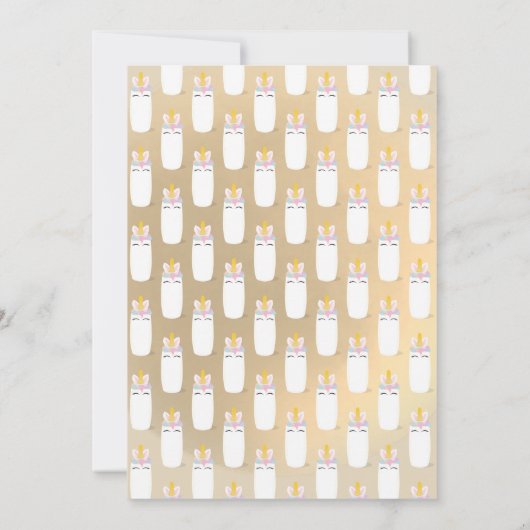 Dot Unicorn Baby fles | Uitnodiging tot Baby showe (Achterkant)