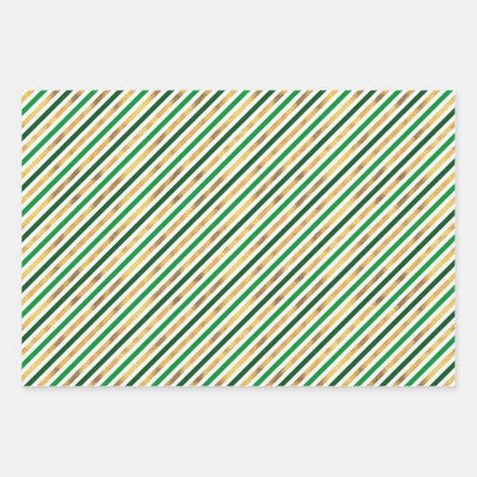 Dot Waves Gestreepte St. Patrick's Day Inpakpapier Vel (Voorkant)