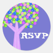 Dotberry Tree RSVP Ronde Sticker (Voorkant)