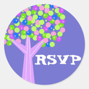 Dotberry Tree RSVP Ronde Sticker