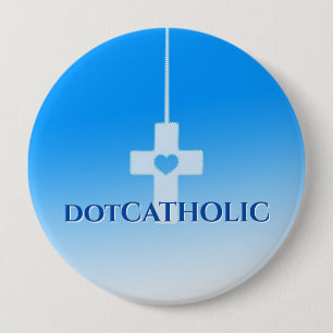 dotCATHOLIC Knop Blauw 4-inch Style Nr. #350717 Ronde Button 4,0 Cm