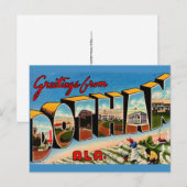 Dothan AL Retro Wenskaart Briefkaart (Voorkant / Achterkant)