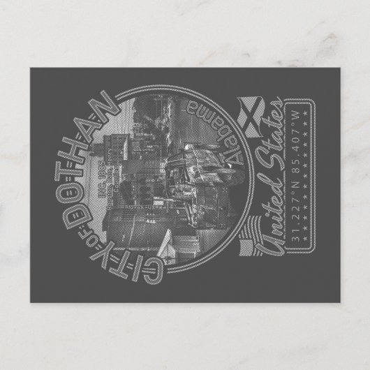 DOTHAN ALABAMA - DOTHAN CITY DOWNTOWN BRIEFKAART (Voorkant)
