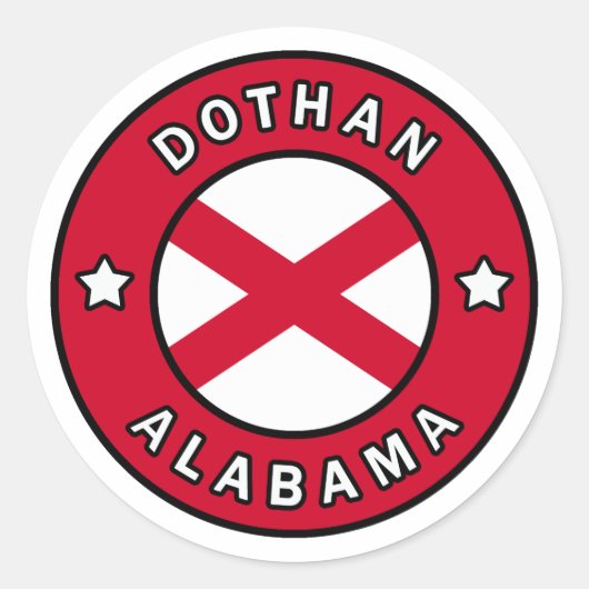 Dothan Alabama Ronde Sticker (Voorkant)