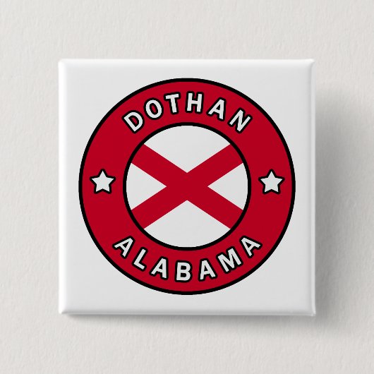 Dothan Alabama Vierkante Button 5,1 Cm (Voorkant)
