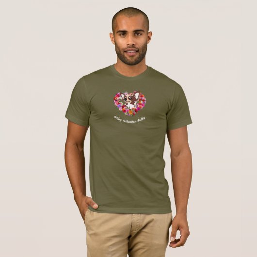Doting Chihuahua Daddy rozen Hart T-shirt (Voorkant volledig)
