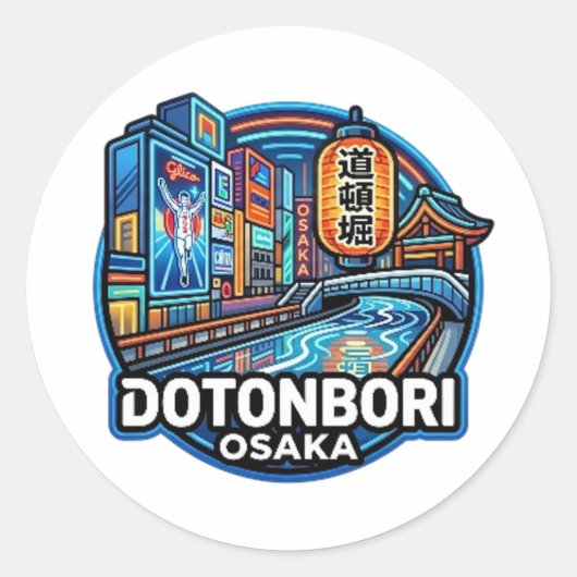 DOTONBORI RONDE STICKER (Voorkant)