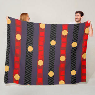 Dots Bands Chevron Paars Fleece Deken