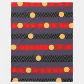 Dots Bands Chevron Paars Fleece Deken (Voorkant)